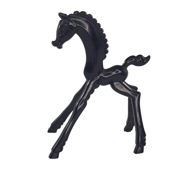 Art Deco Black Horse Figurine By Don Manning Stylized Nosco Vintage MCM - Picture 1 of 8